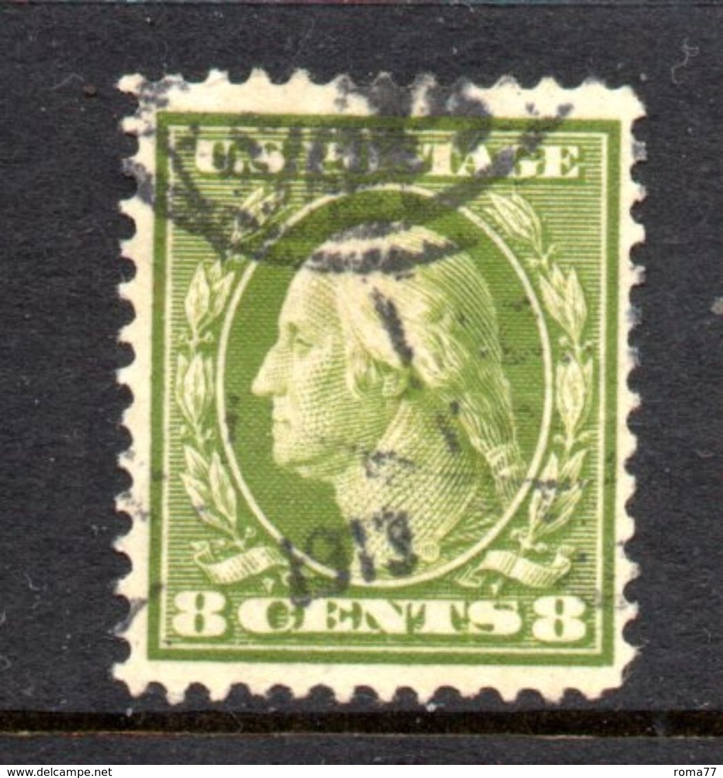 T220 - STATI UNITI 1908 , 8 Cent  Unificato N. 201  Usato Dent 12. - Usati