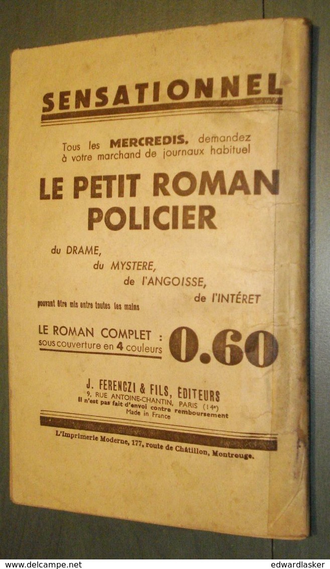 Coll. POLICE ET MYSTERE N°403 : Le Grand Maître à Monte Carlo //Claude Ascain - Ferenczi 1940 - Ferenczi