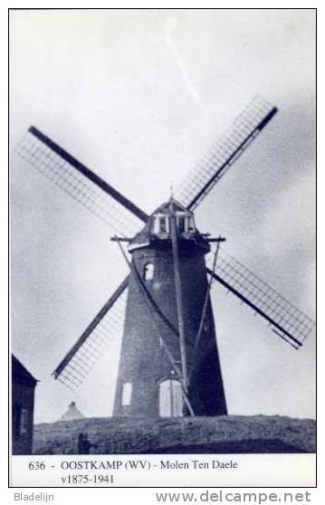 OOSTKAMP (W.Vl.) - Molen/moulin - Blauwe Prentkaart Ons Molenheem Van De Verdwenen Molen Den Daele - Oostkamp