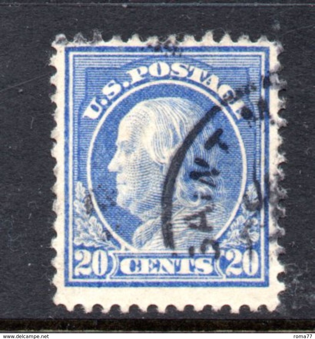 T1337 - STATI UNITI , 20 Cent  Azzurro Usato Dent 12. - Usati