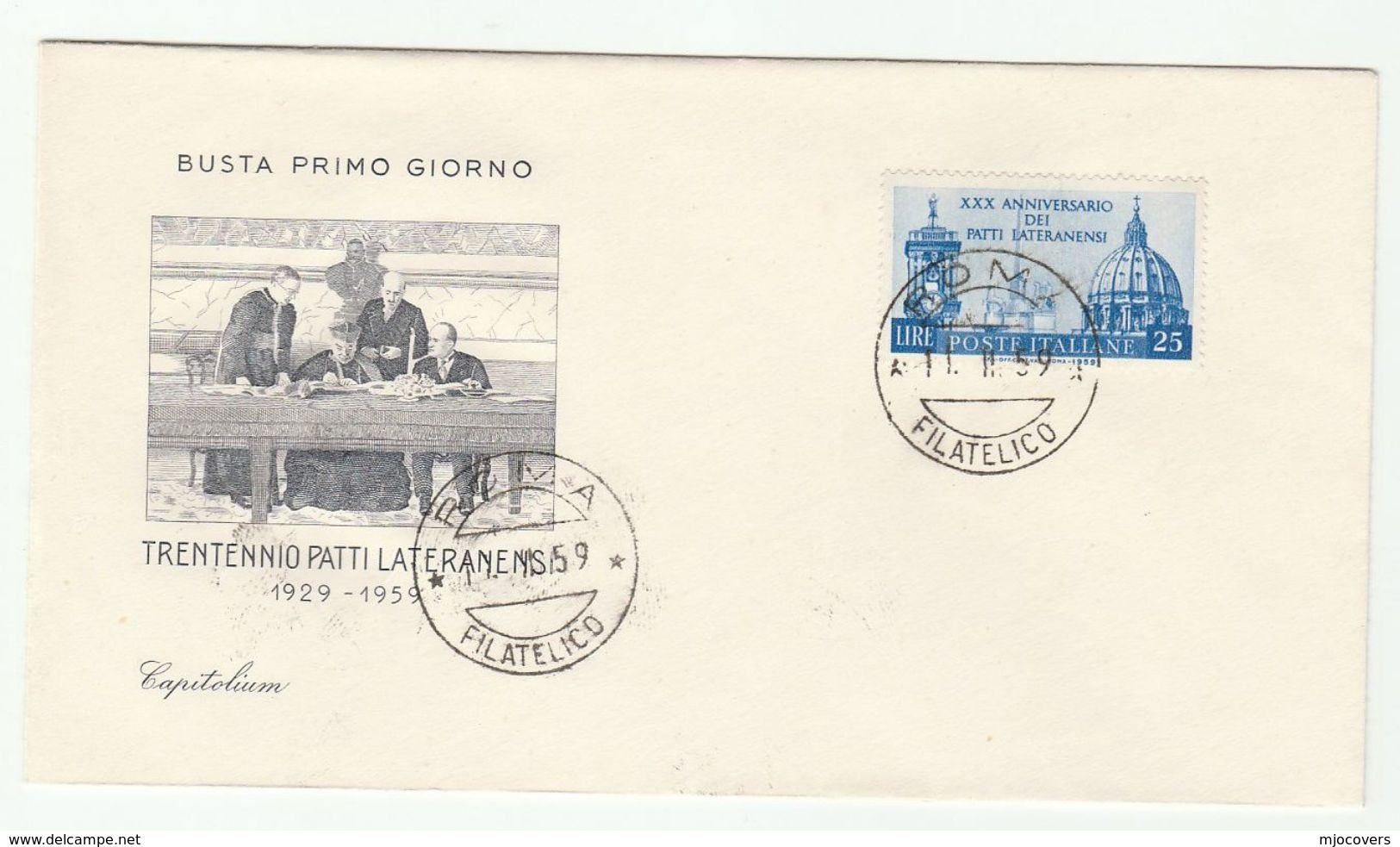 1959 ITALY FDC LATERANENSI Stamps Cover - FDC