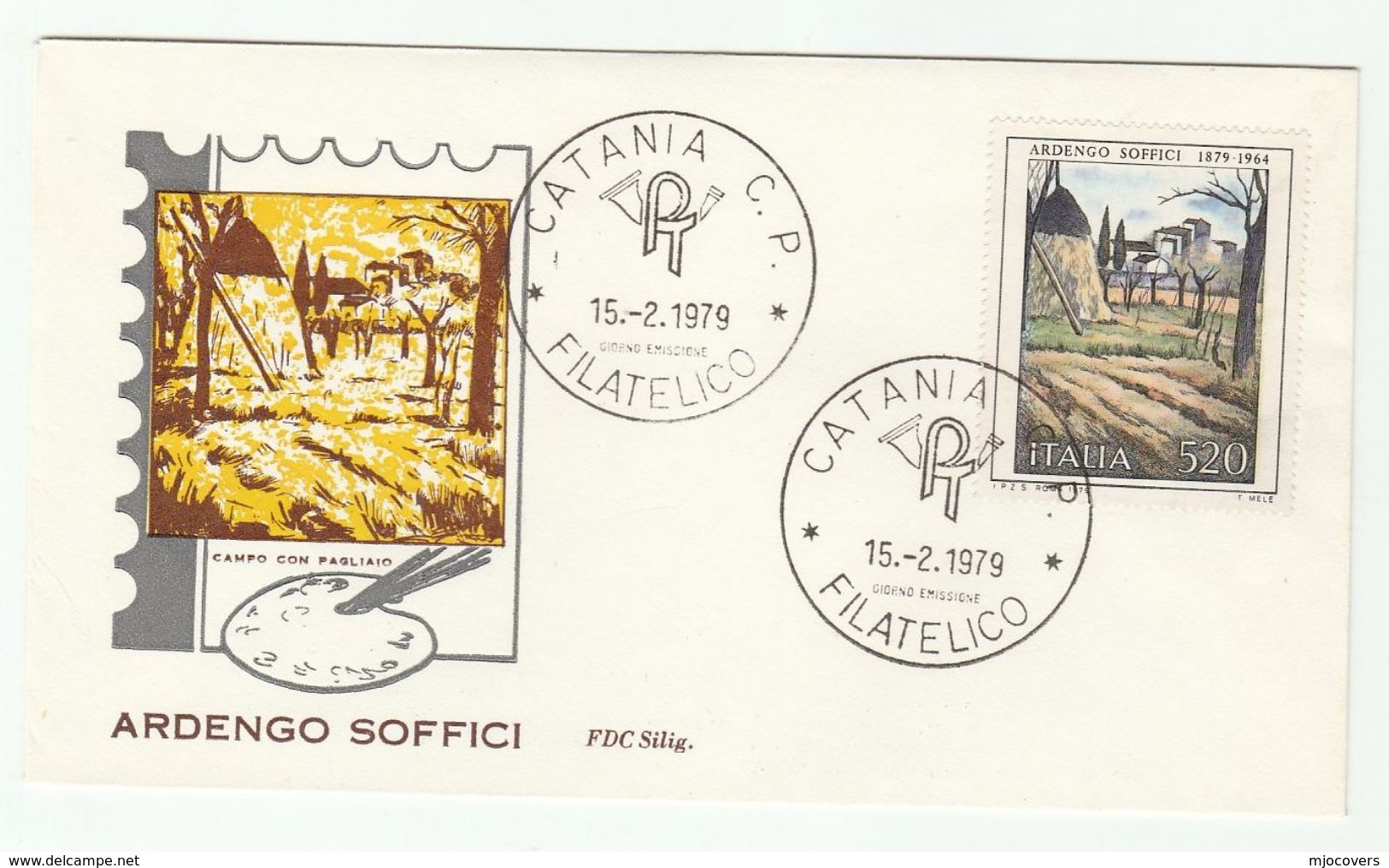 1979 Catania ITALY FDC  SOFFICI Art AGRICULTURE Stamps Cover - FDC