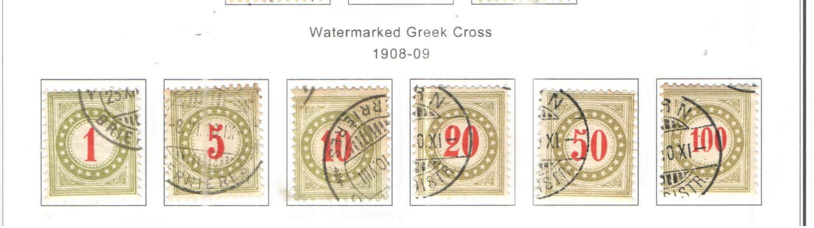Svizzera Postage 1908/09 Numerals Greek Cross  Scott.J29/34+See Scans In Scott.Album - Segnatasse