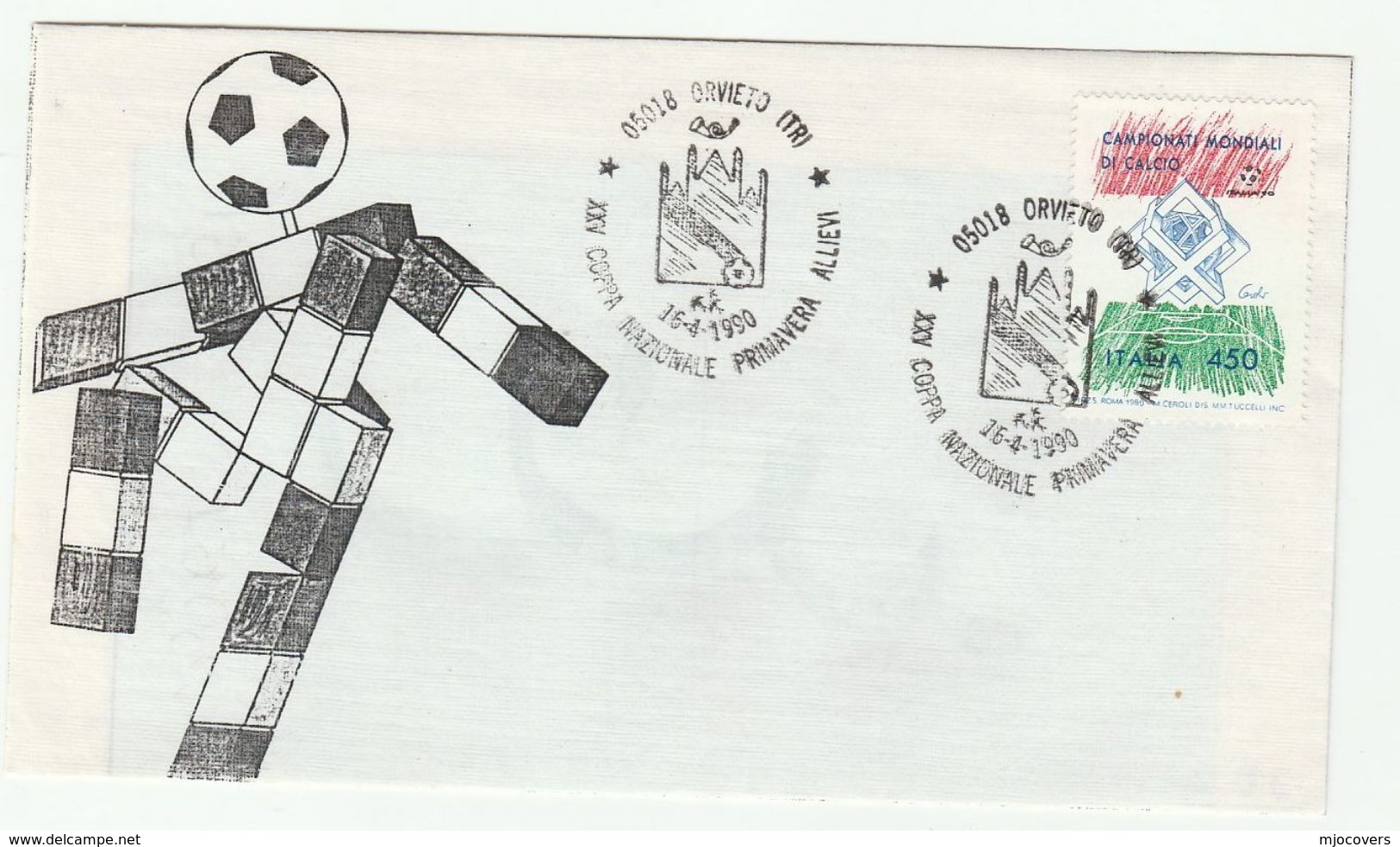 1990 ITALY FOOTBALL National STUDENTS CUP EVENT COVER Soccer Stamps Sport - Other & Unclassified