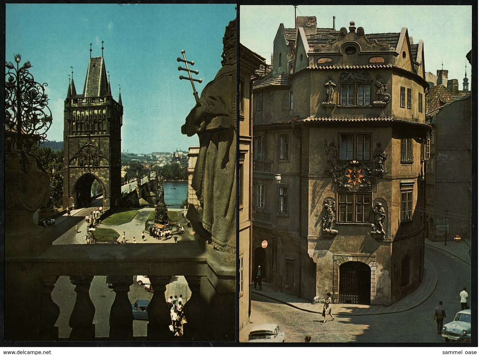 2 X Prag / Praha  -  Kreuzherrenplatz  -  Karlsgasse Mit Haus "Zum Goldenen Brunnen"  -  Ansichtskarten Ca.1970   (8178) - Czech Republic