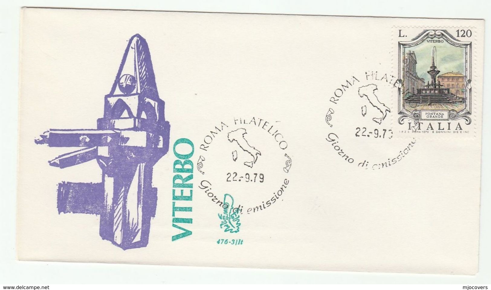 1979 ITALY FDC FOUNTAIN Fontana Grande  Viterbo Stamps Cover - FDC