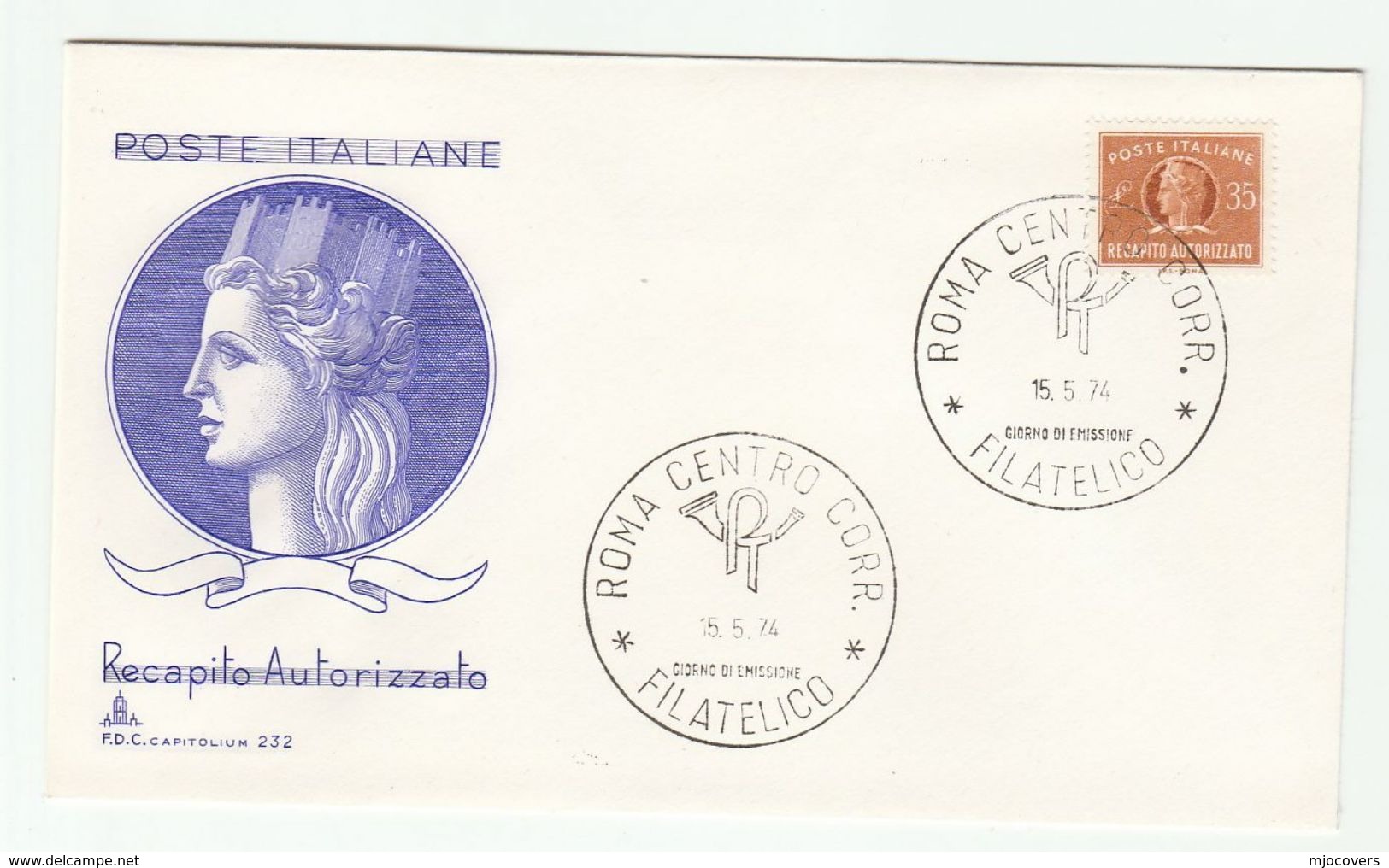 1974 ITALY FDC Recapito Autorizzato  Stamps Cover - FDC