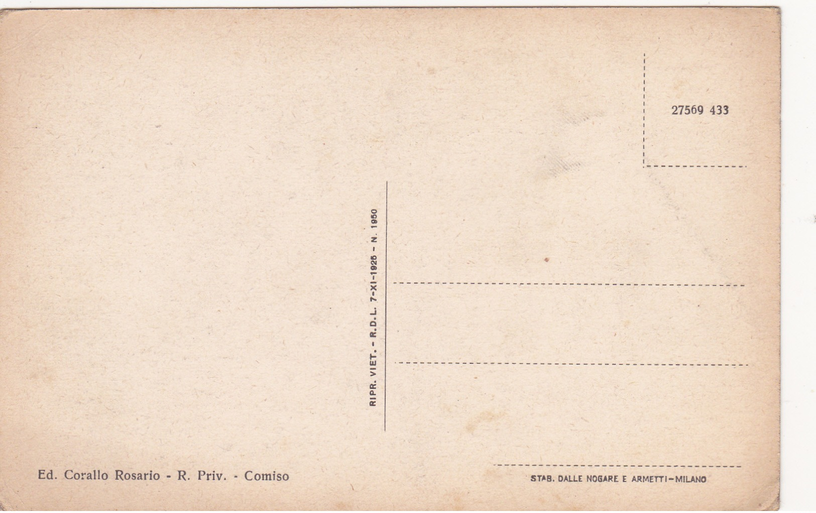 Small Antique Postcard Of Comiso, Sicily, Italy.V20. - Other & Unclassified