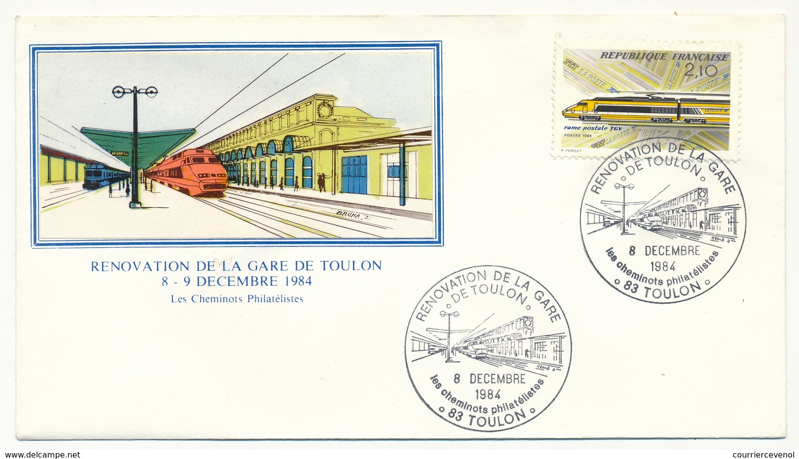 FRANCE - Enveloppe - "Renovation De La Gare De Toulon" 83 TOULON - 1984 - Trenes