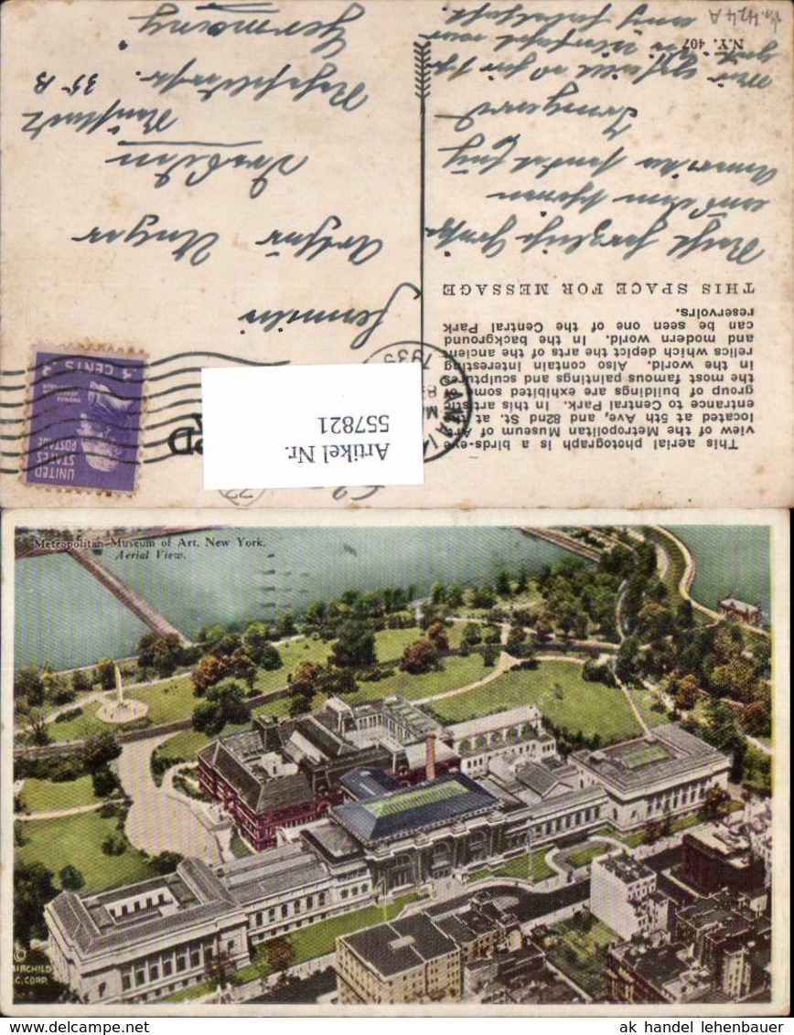 557821,New York City Metropolitan Museum Of Art Aerial View Fliegeraufnahme - Sonstige & Ohne Zuordnung