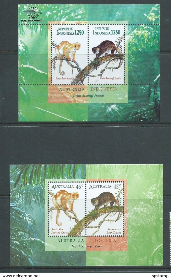 Australia 1996 Indonesia Cuscus Tree Possum Joint Issue Both Miniature Sheets MNH - Nuovi