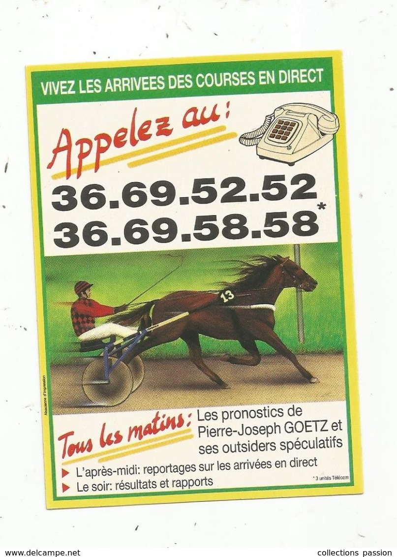 Autocollant,  Sports,  Hippisme,  Vivez Les Arrivées Des Courses En Direct , Pronostics De Pierre Joseph GOETZ - Autocollants