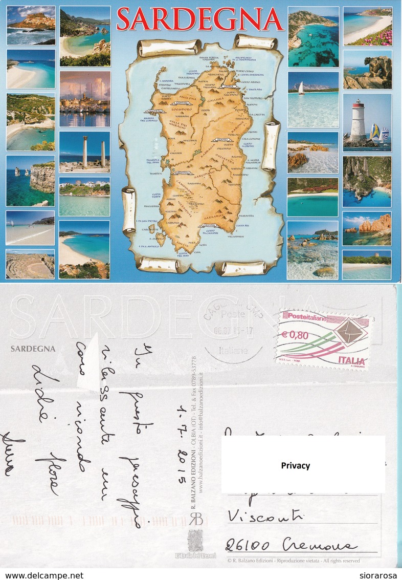 Carta Geografica Dell'isola Di Sardegna - Carte Geografiche