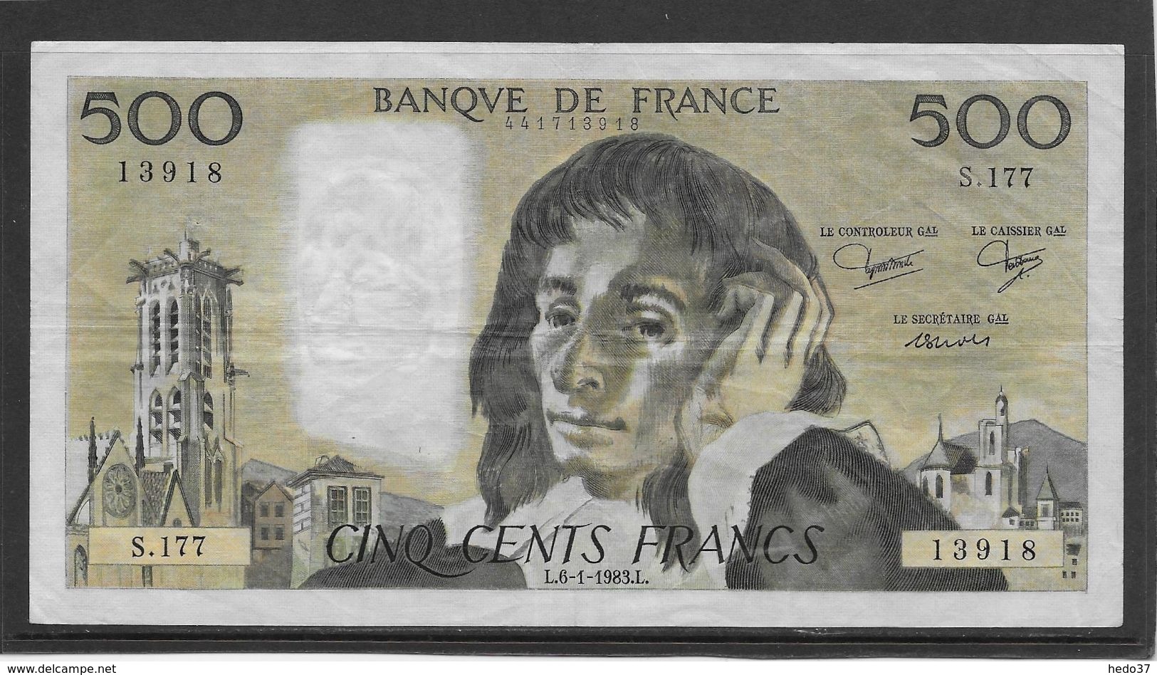 France 500 Francs Pascal - 6-1-1983 - Fayette N°71-28 - SUP - 500 F 1968-1993 ''Pascal''