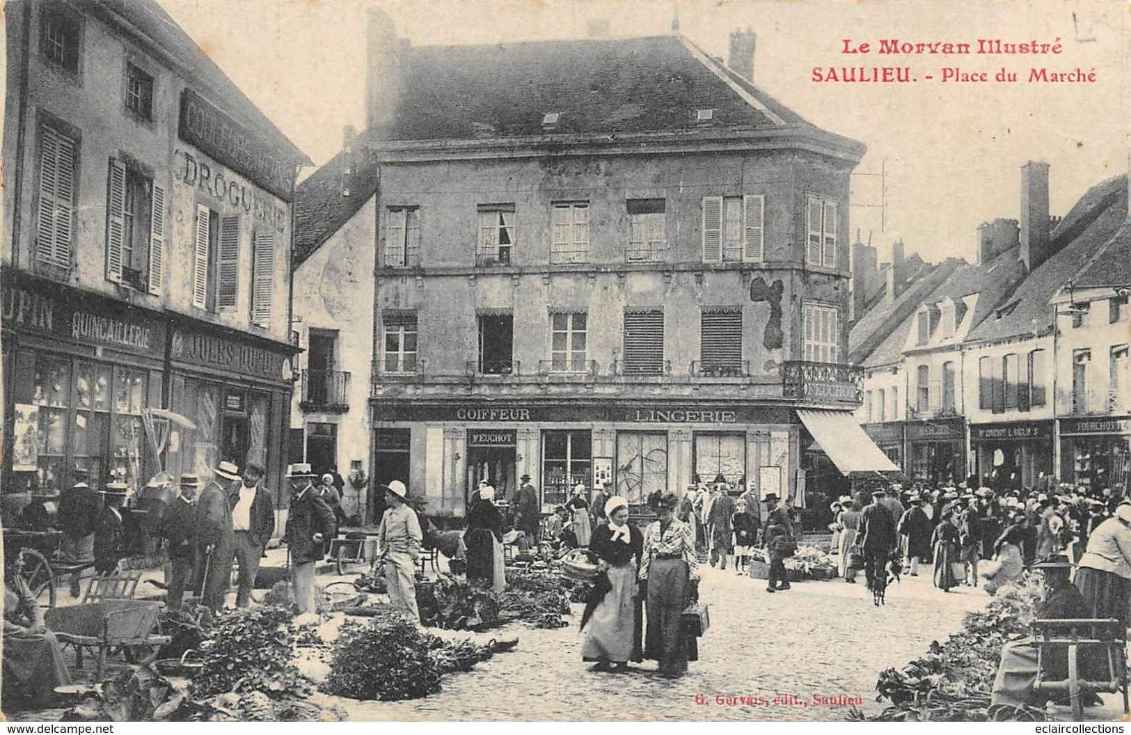 Saulieu     21       Le Morvan Illustré:  Place Du  Marché.            (voir Scan) - Saulieu