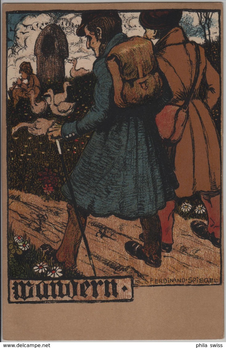 Wandern - Künstler Litho Ferdinand Spiegel No. 108 - Spiegel, Ferdinand