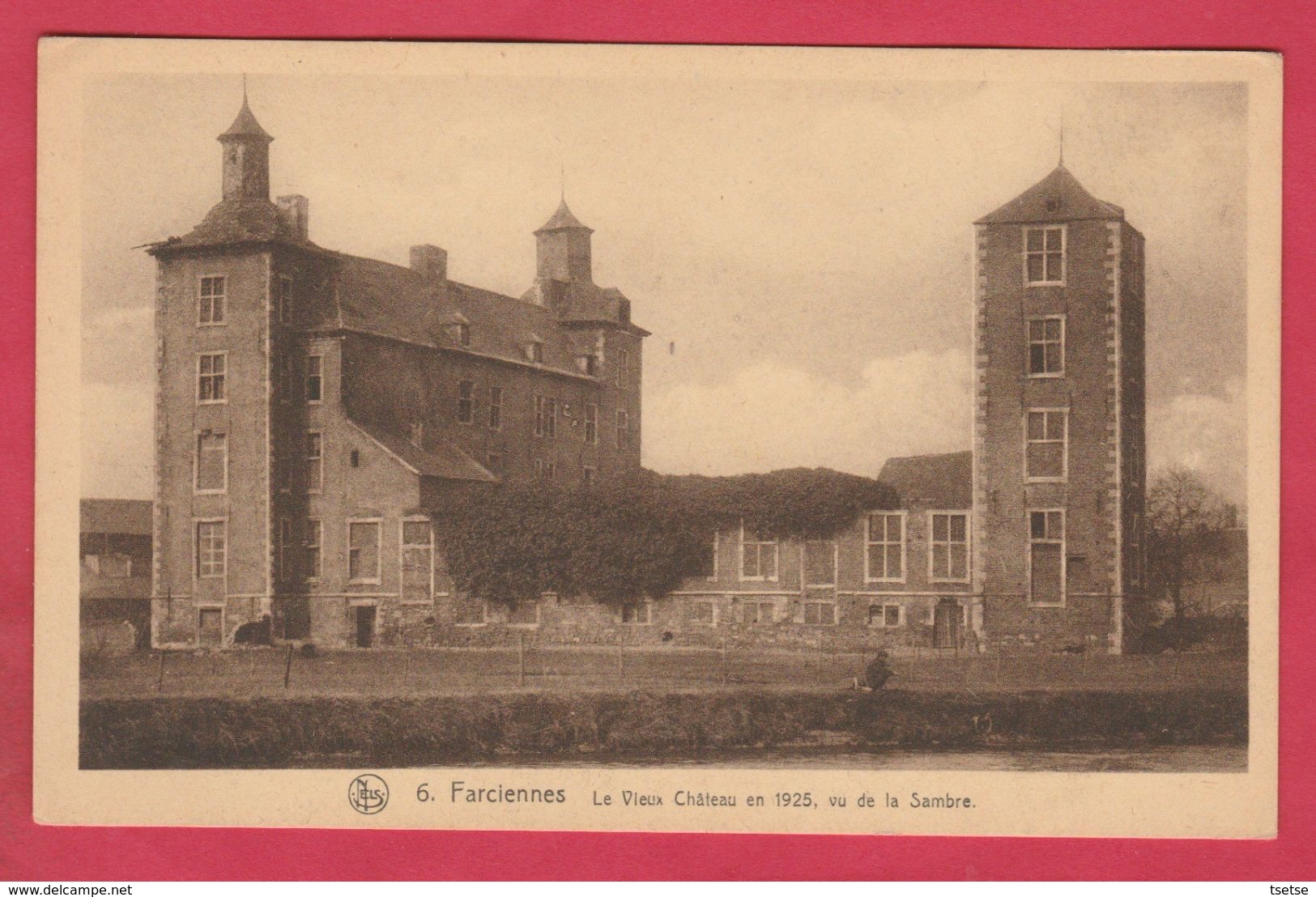 Farciennes - Le Vieux Château En 1925, Vu De La Sambre ( Voir Verso ) - Farciennes