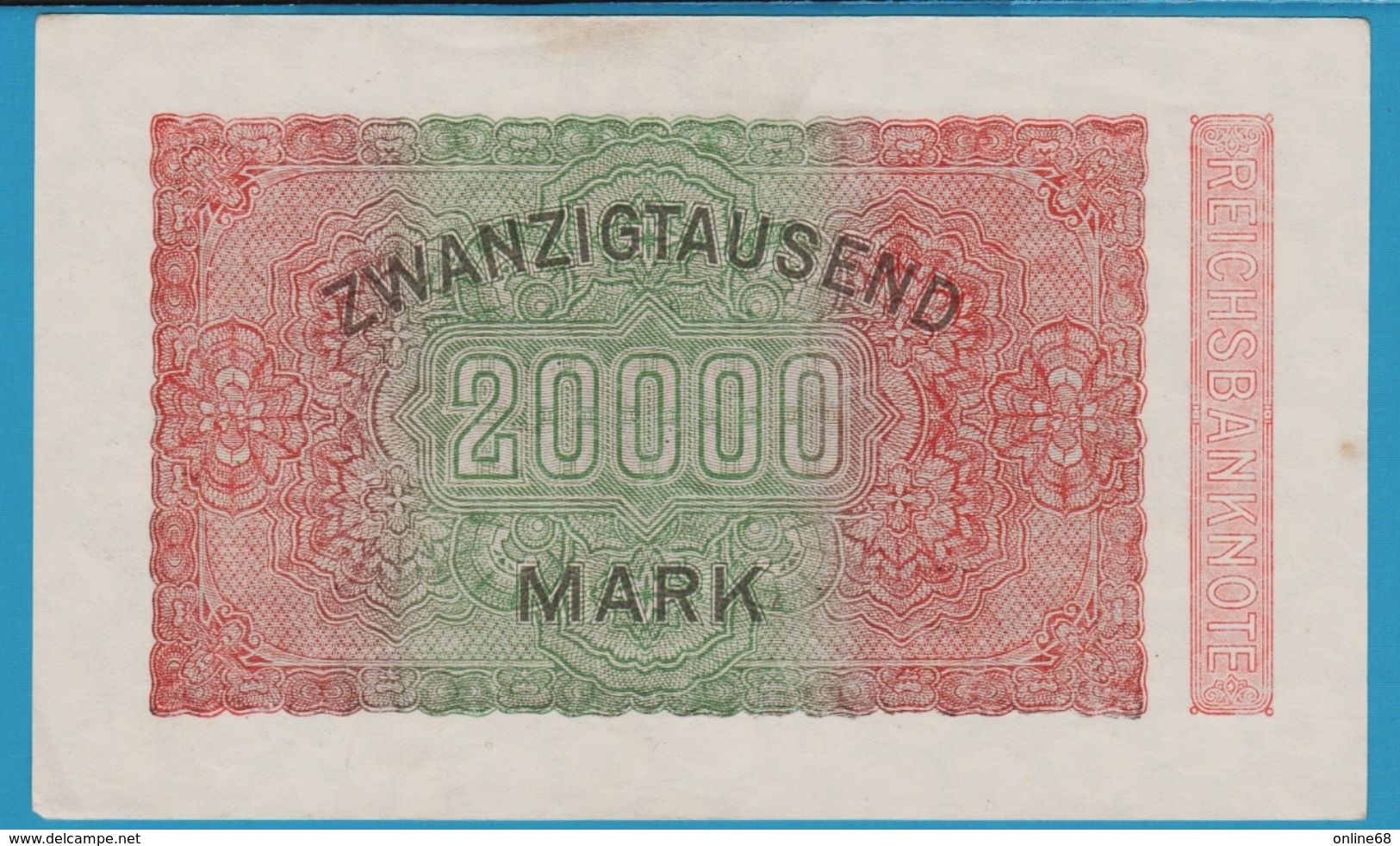 DEUTSCHES REICH 2x 20000 Mark 20.02.1923 SERIE V-DK 662496/97 P# 85a - 20000 Mark