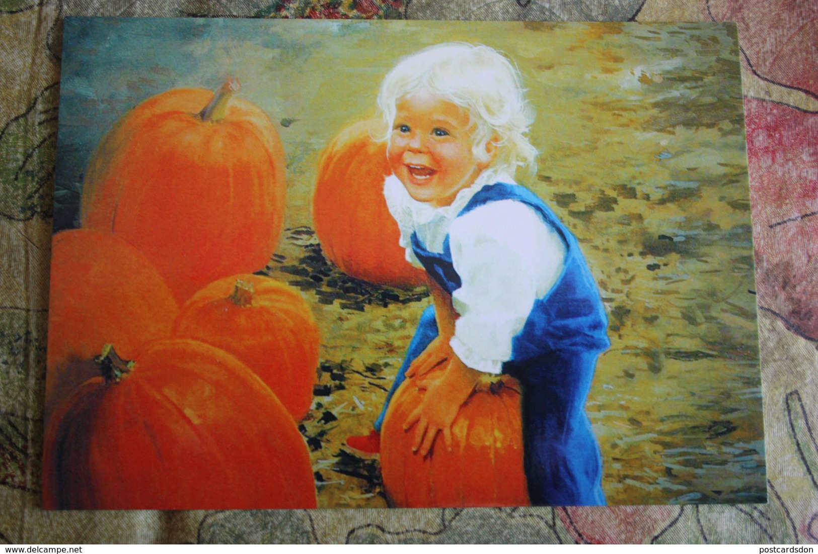 Donald Zolan- Modern Ukrainian Postcard -  Little Boy - Pumpkin - Portraits