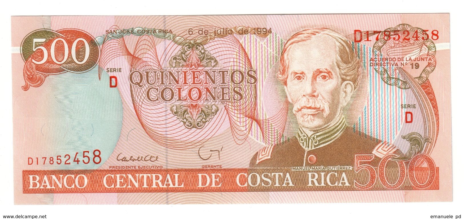 Costa Rica 500 Colones 1994 UNC - Costa Rica