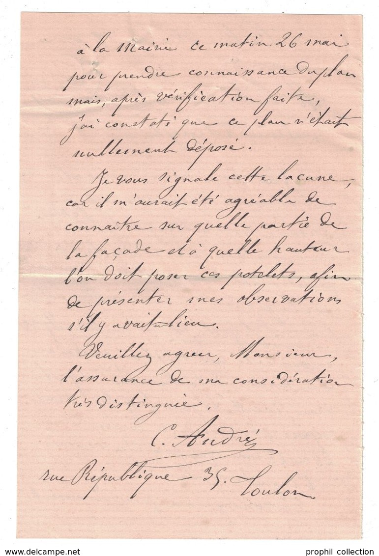 1904 - CAD " POSTES ET TELEGRAPHES / VAR " Sur DOCUMENT MANUSCRIT DATÉ De TOULON Pour LE DIRECTEUR DES PTT - 1877-1920: Période Semi Moderne