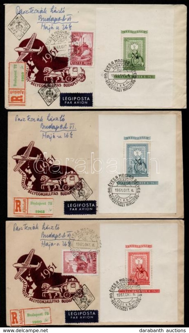 1951 80 éves A Bélyeg Blokksor FDC-n (50.000) - Other & Unclassified