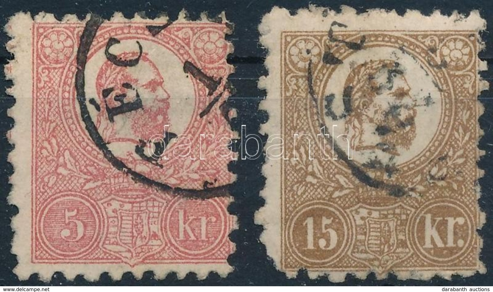 O 1871 Kőnyomat 5kr + 15kr (36.000) (foghiba / Perf. Fault) - Andere & Zonder Classificatie