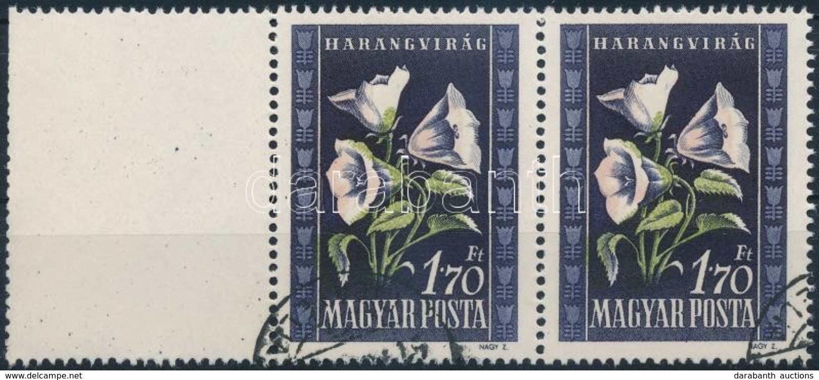 O 1950 Virág I. 1,70Ft Pár Bal Oldali üres Mezővel, Eddig Nem Katalogizált - Andere & Zonder Classificatie