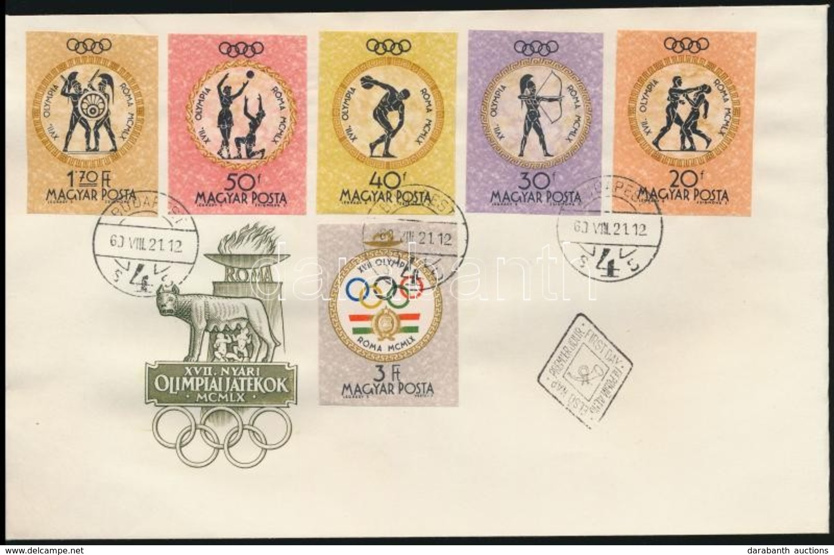 1960 Olimpiai Játékok Vágott Sor 2 FDC-n - Andere & Zonder Classificatie