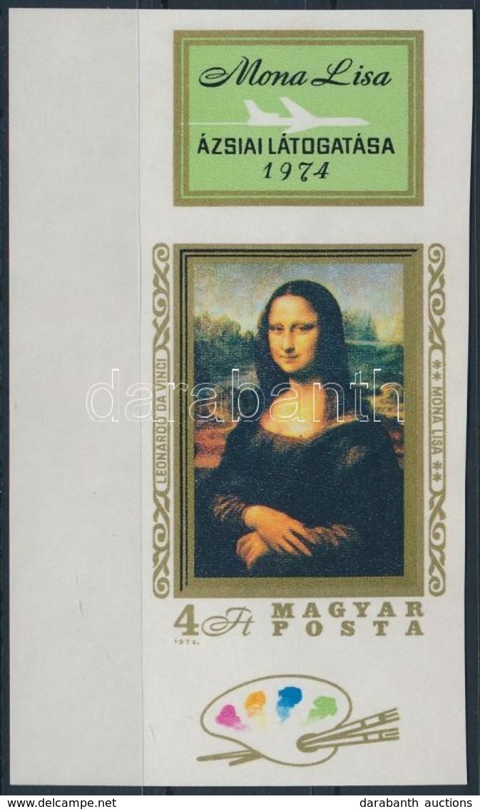 ** 1974 Mona Lisa ívszéli Vágott Szelvényes Bélyeg (4.000) - Andere & Zonder Classificatie