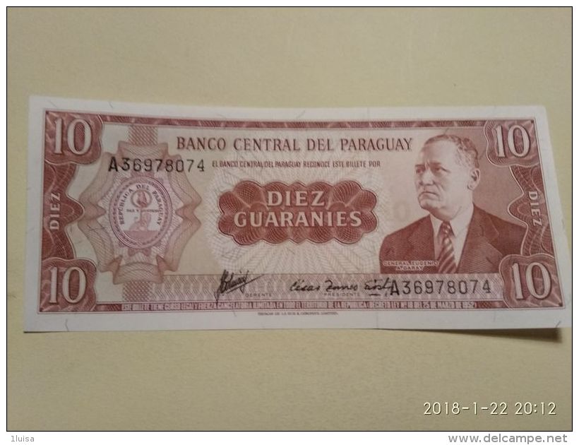 10  Guaranies   1952 - Paraguay