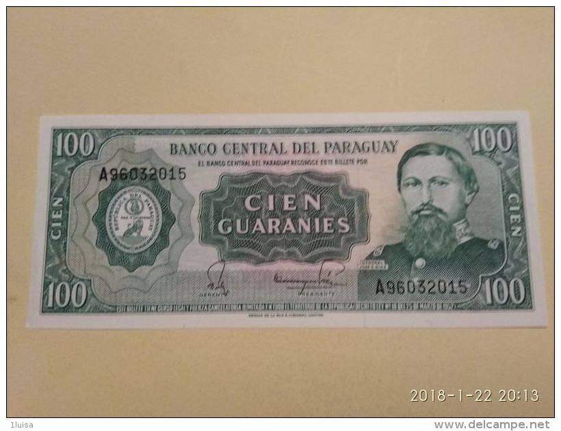 100  Guaranies   1952 - Paraguay