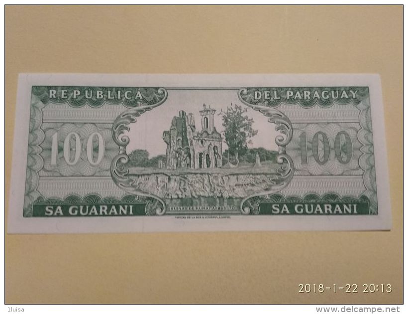 100  Guaranies   1952 - Paraguay