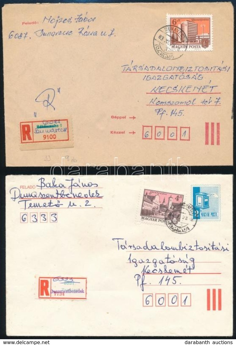 1956-1984 3 Db Ajánlott Levél Provizórikus Ragjeggyel - Other & Unclassified