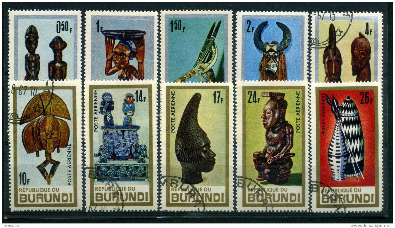 BURUNDI ( POSTE/AERIEN ) :Y&amp;T N°  233/237 + PA  52/56  TIMBRES  BIEN  OBLITERES , A  VOIR . - Oblitérés