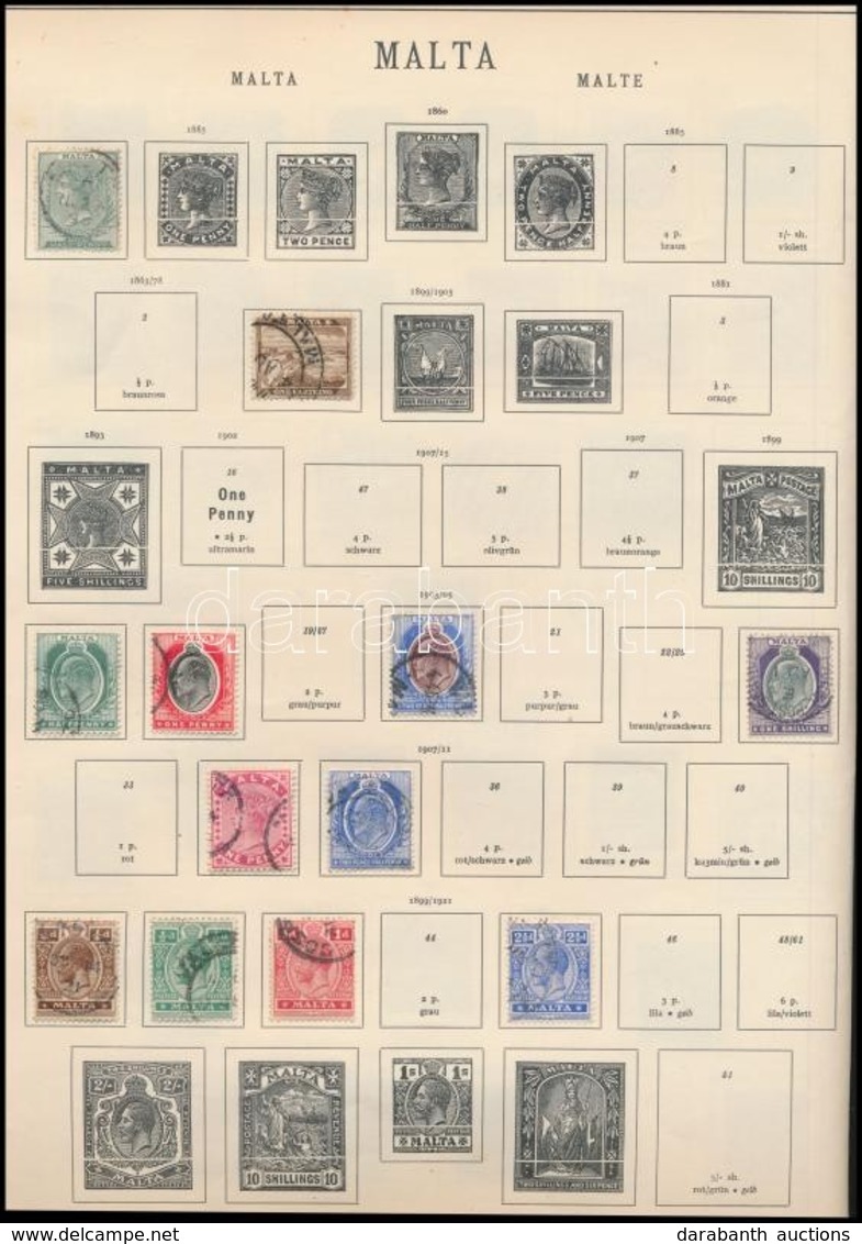 O Portugália és Kevés Málta 1855-1925 10 Albumlapon - Other & Unclassified