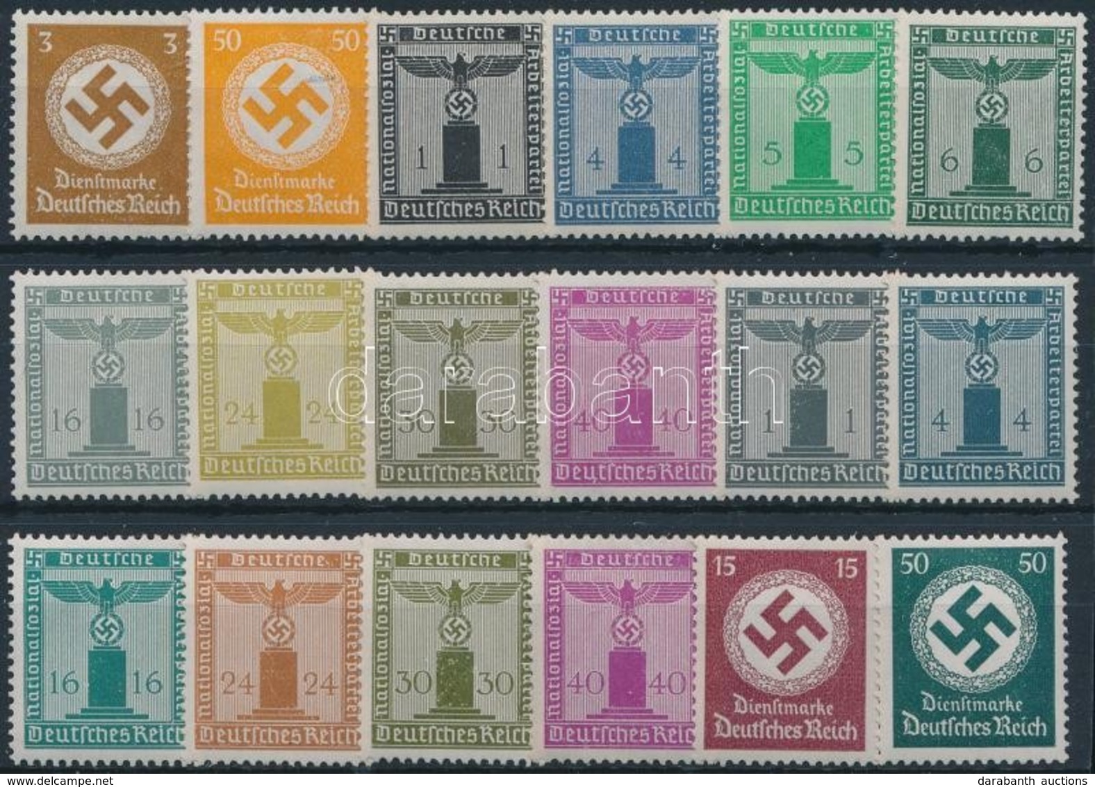 ** Deutsches Reich Hivatalos, 18 Klf Bélyeg (Mi EUR 155,-) - Other & Unclassified