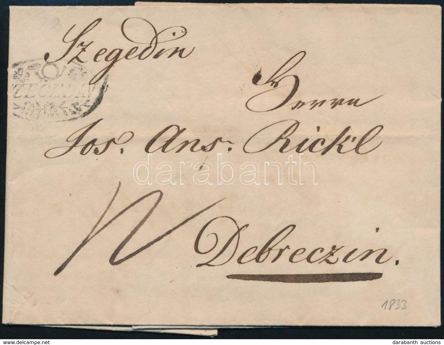 1833 Portós Levél ,,SZEGEDIN' - Other & Unclassified