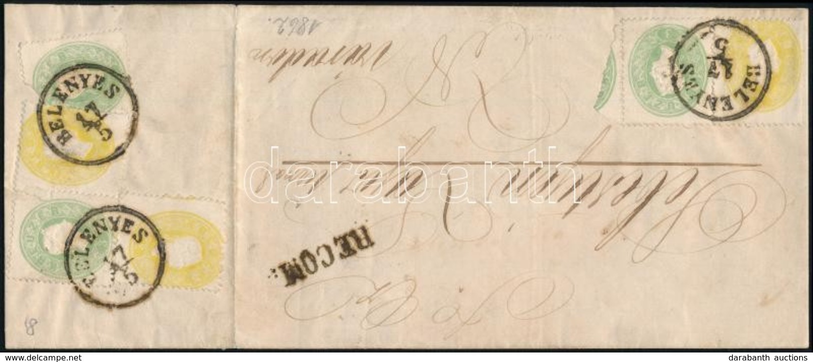 1862 3 X 2kr + 3 X 3kr Távolsági Ajánlott Levélen / On Registered Domestic Cover 'BELÉNYES' - 'GROSSWARDEIN' - Andere & Zonder Classificatie