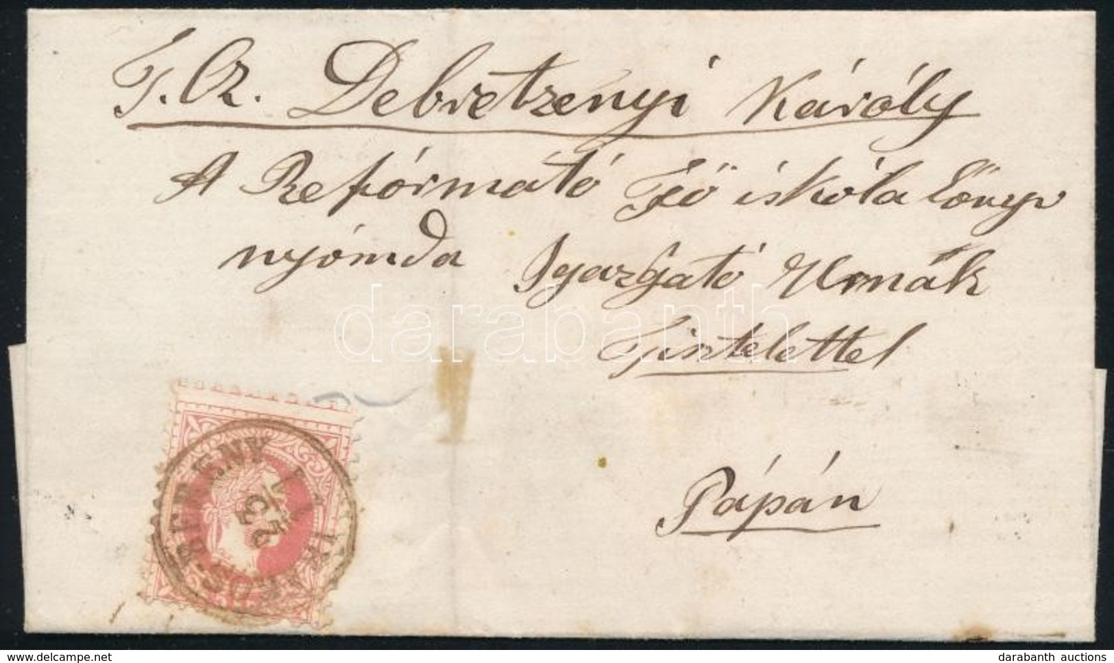 1867 5kr Levélen / On Cover 'IHAROS-BERÉNY' - 'SZOMBATHELY' - 'PÁPA' - Andere & Zonder Classificatie