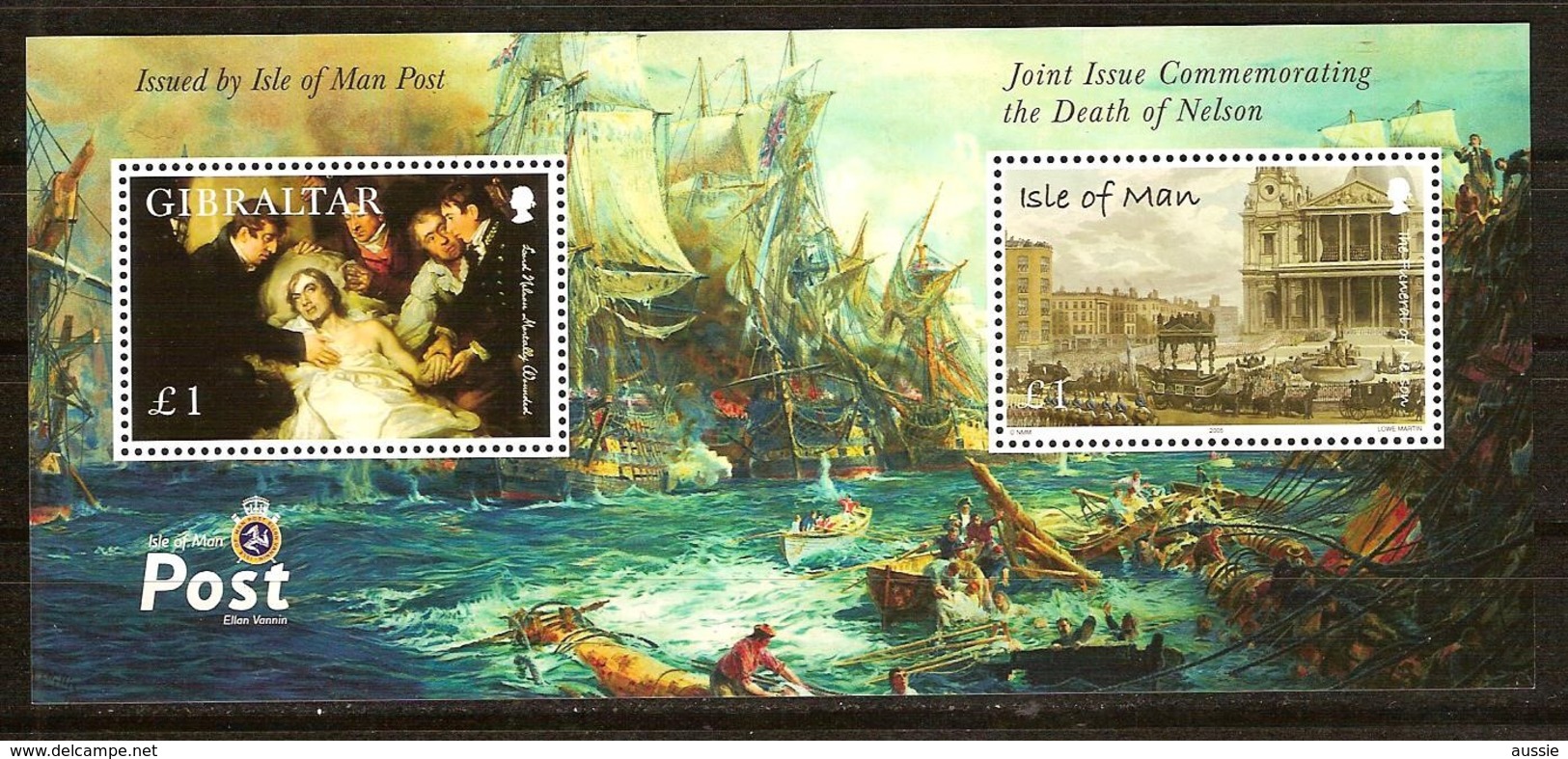 Île De Man  2005 Yvertnr. Bloc 61 *** MNH Cote 10 Euro Bataille De Trafalgar - Man (Ile De)