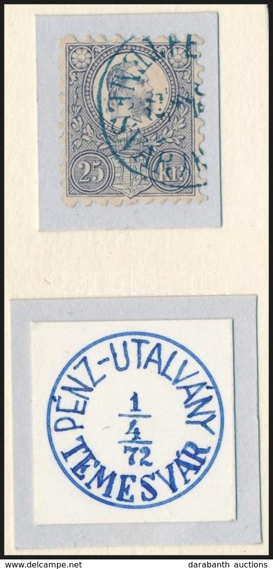 O 1871 Réznyomat 25kr Szépen Centrált Ill. Kék Bélyegzéssel / Mi 13 With Blue Cancellation - Altri & Non Classificati