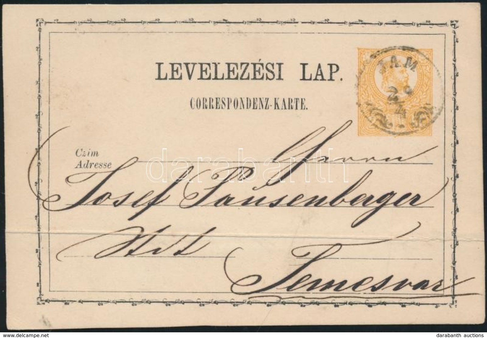 1873 2kr Díjjegyes Levelezőlap / PS-card'JAM' - Temesvár - Other & Unclassified