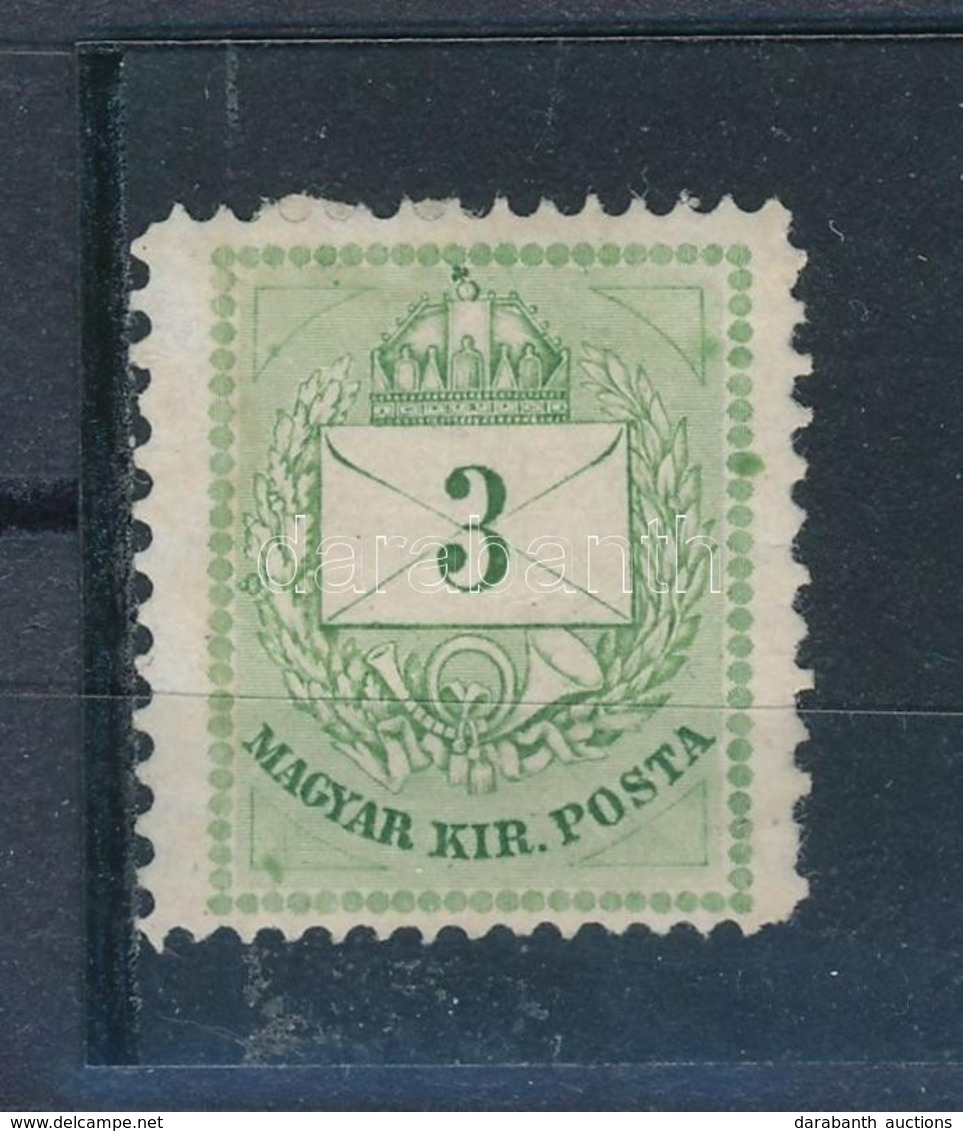 * 1874 3kr 13:11 1/2 Fogazással, Festékfoltok, Javítással (30.000) / With Retouche, Paint Spots, Perforation 13:11 1/2 - Other & Unclassified