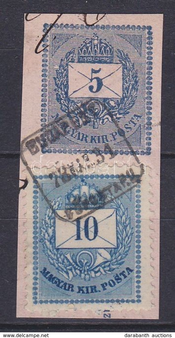 1874 10kr 5kr Díjjegyes Kivágáson 'BUDAPEST FŐPOSTA P.U.' - Andere & Zonder Classificatie