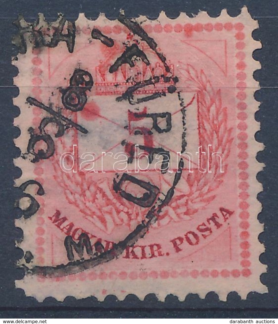 O 1881 Színesszámú 5kr Borítékon Nagy Piros Folt (ex Lovász) - Other & Unclassified