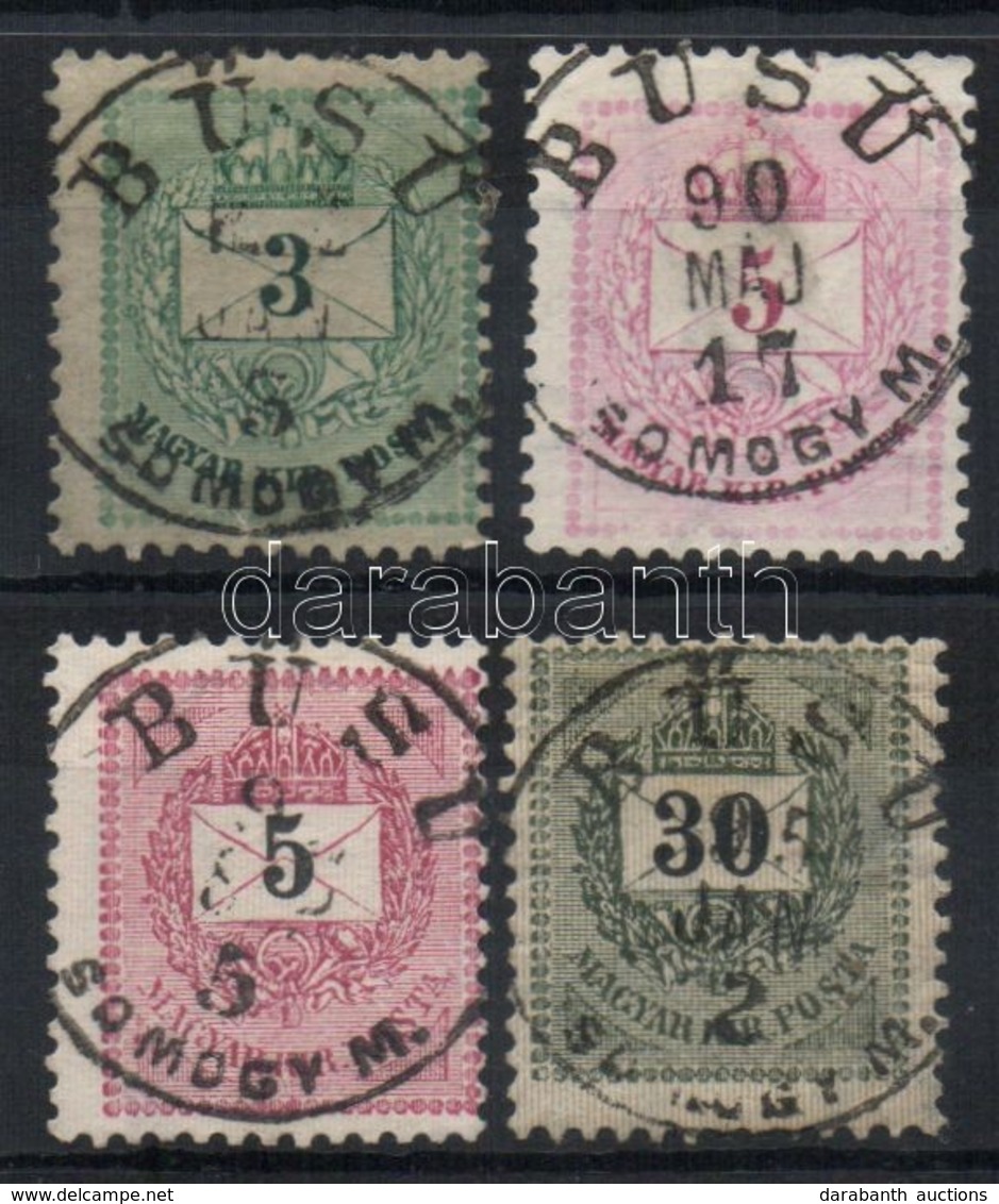 O 1881-1889 4 Klf Bélyeg / 4 Different Stamps 'BÜSÜ SOMOGY M.' - Other & Unclassified