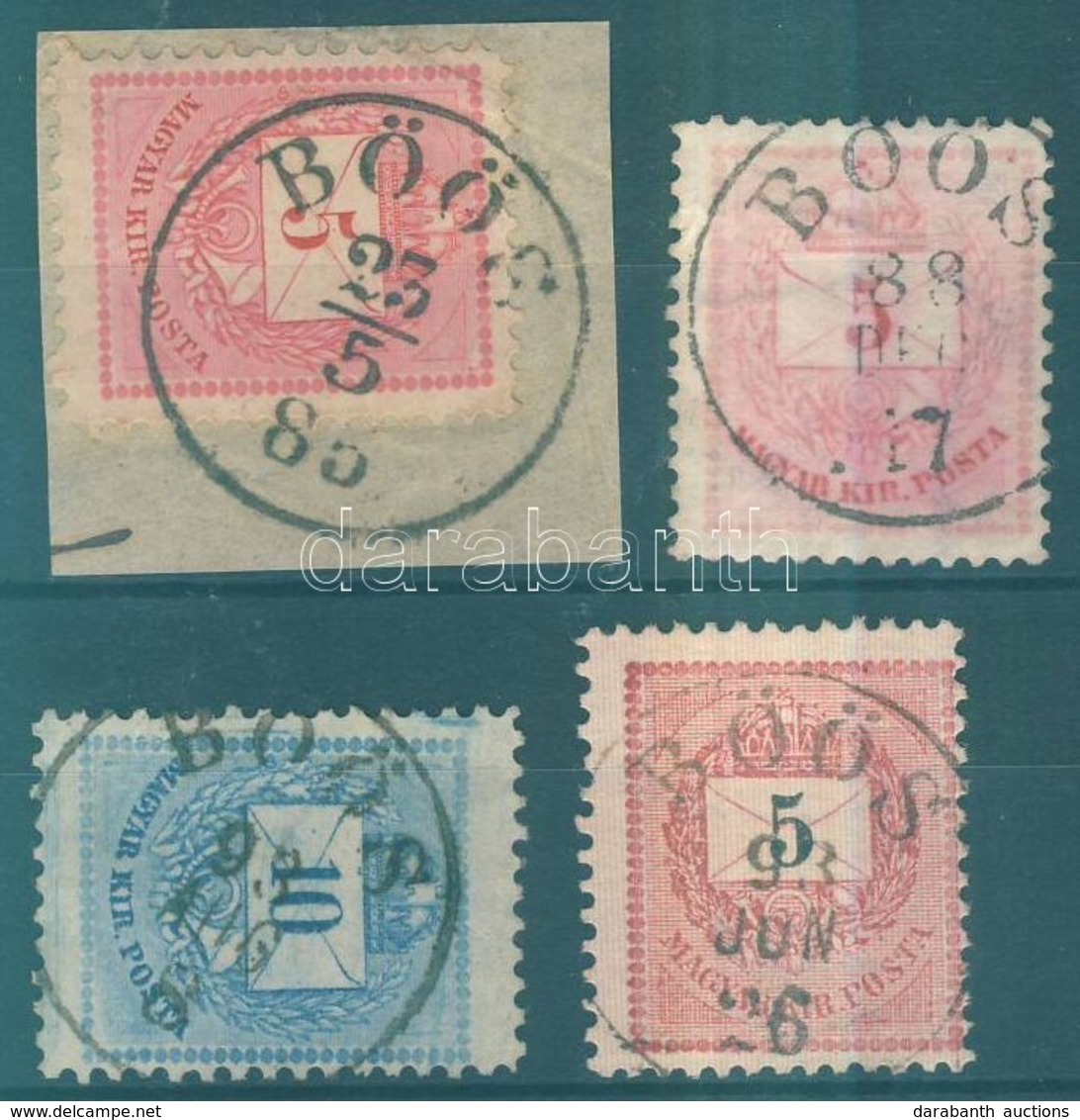 O 1881-1889 4 Db Bélyeg / 4 Stamps, 2 Féle / 2 Different 'BÖÖS' - Other & Unclassified