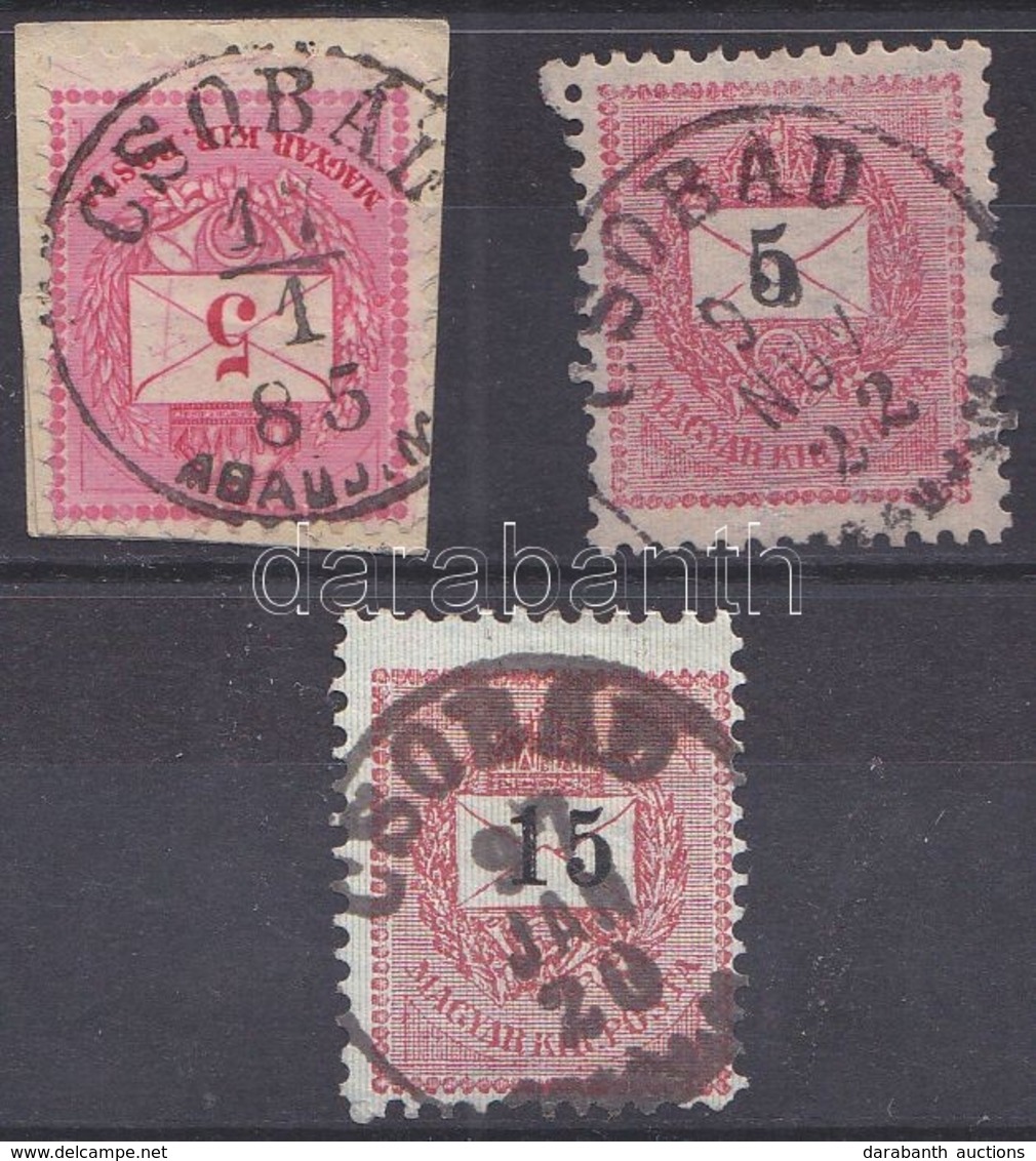 O 1881-1899 3 Klf Bélyeg / 3 Different Stamps 'CSOBÁD ABAÚJ M' - Other & Unclassified