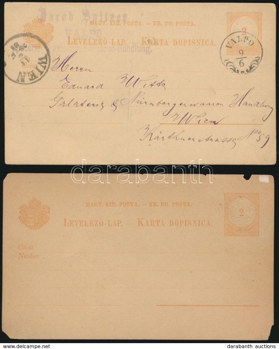 1881 2 Db Kétnyelvű 2kr Díjjegyes Levelezőlap Si 11b - Other & Unclassified